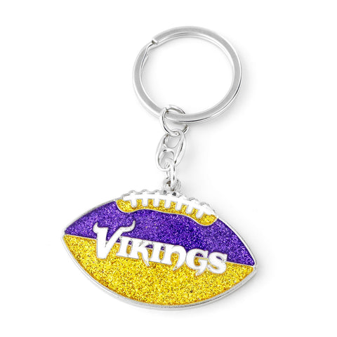 Minnesota Vikings Keychain Football Glitter