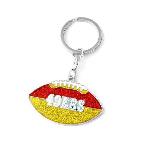 San Francisco 49ers Keychain Football Glitter