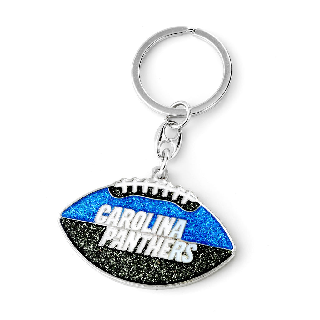 Carolina Panthers Keychain Football Glitter