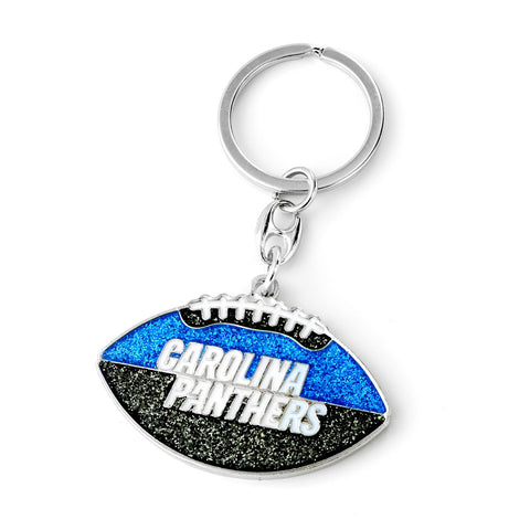 Carolina Panthers Keychain Football Glitter