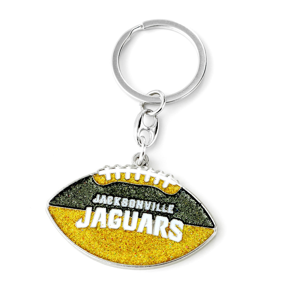 Jacksonville Jaguars Keychain Football Glitter