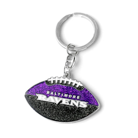 Baltimore Ravens Keychain Football Glitter