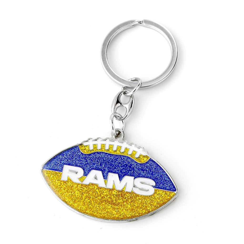 Los Angeles Rams Keychain Football Glitter