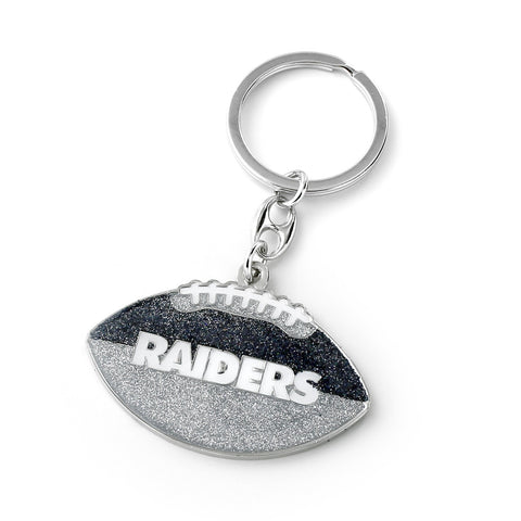 Las Vegas Raiders Keychain Football Glitter