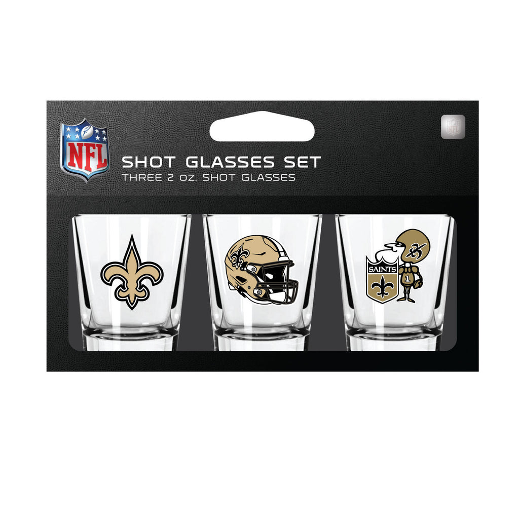 New Orleans Saints Shot Glass Set 3 Pack
