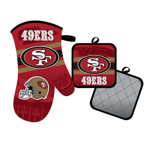 San Francisco 49ers Oven Mitt and Pot Holder Set