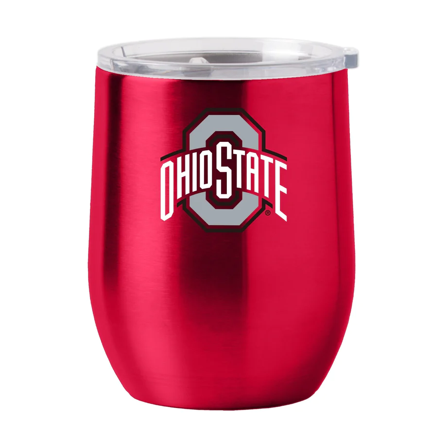 Ohio State Buckeyes Travel Tumbler 16oz Stainless Steel Curved