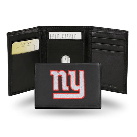 New York Giants Wallet Trifold Leather Embroidered - Special Order