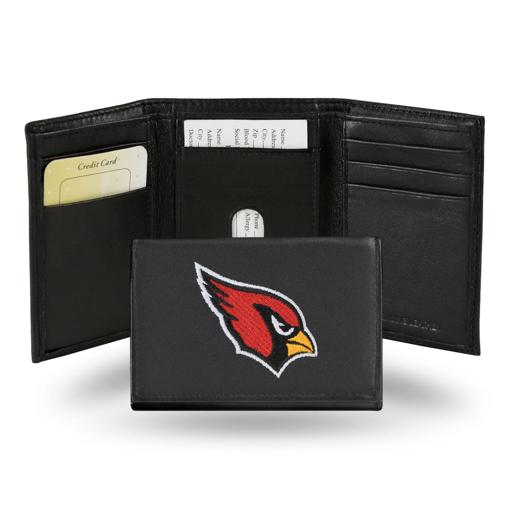 Arizona Cardinals Wallet Trifold Leather Embroidered - Special Order