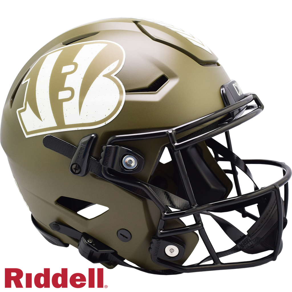 Cincinnati Bengals Helmet Riddell Authentic Full Size SpeedFlex Style Salute To Service 2022