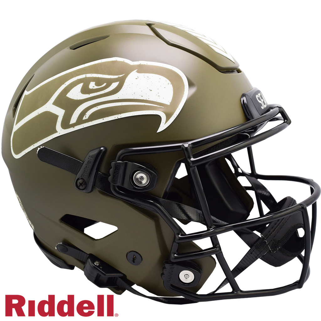 Seattle Seahawks Helmet Riddell Authentic Full Size SpeedFlex Style Salute To Service 2022
