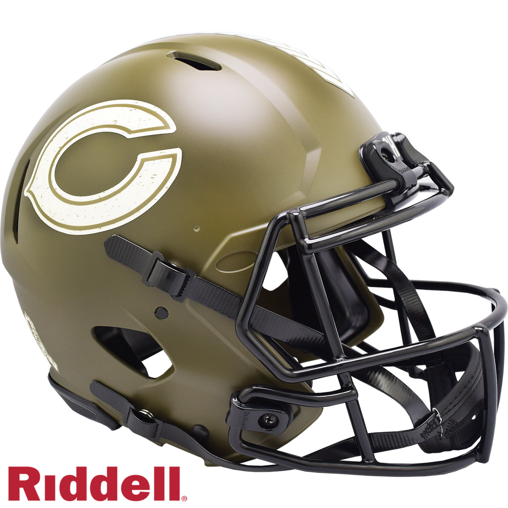 Chicago Bears Helmet Riddell Authentic Full Size Speed Style Salute To Service 2022