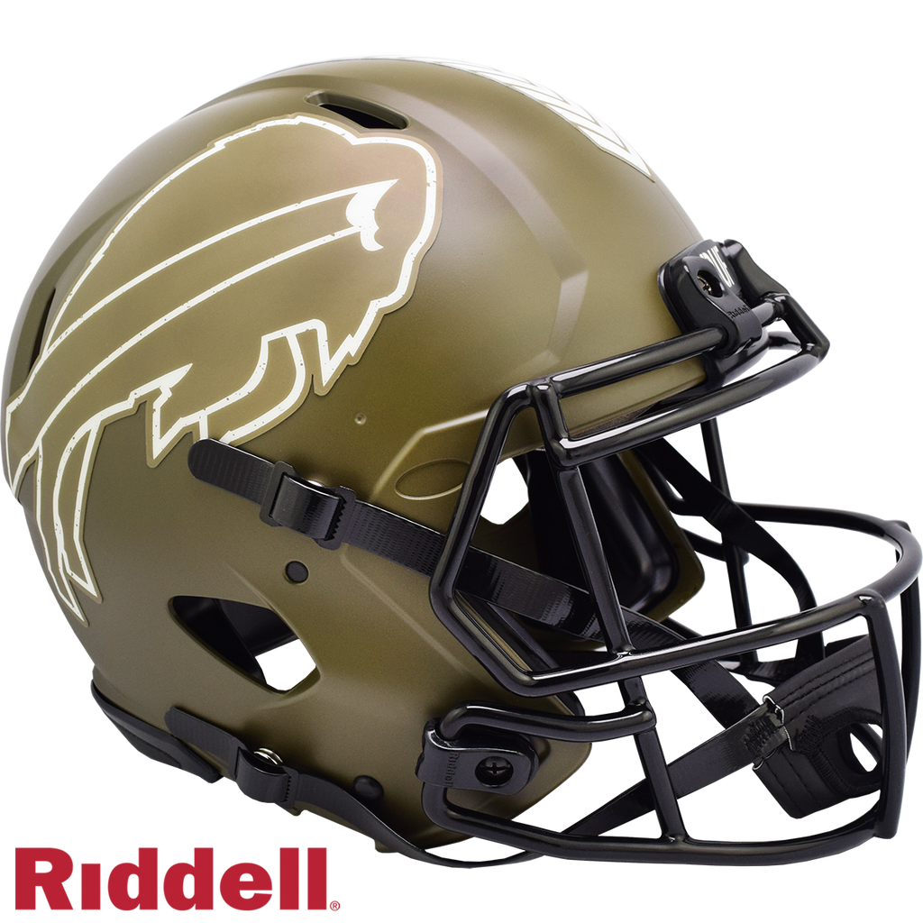Buffalo Bills Helmet Riddell Authentic Full Size Speed Style Salute To Service 2022