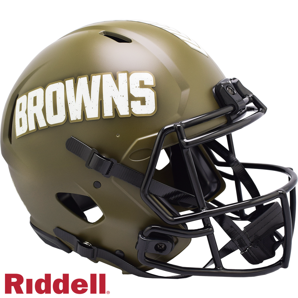 Cleveland Browns Helmet Riddell Authentic Full Size Speed Style Salute To Service 2022