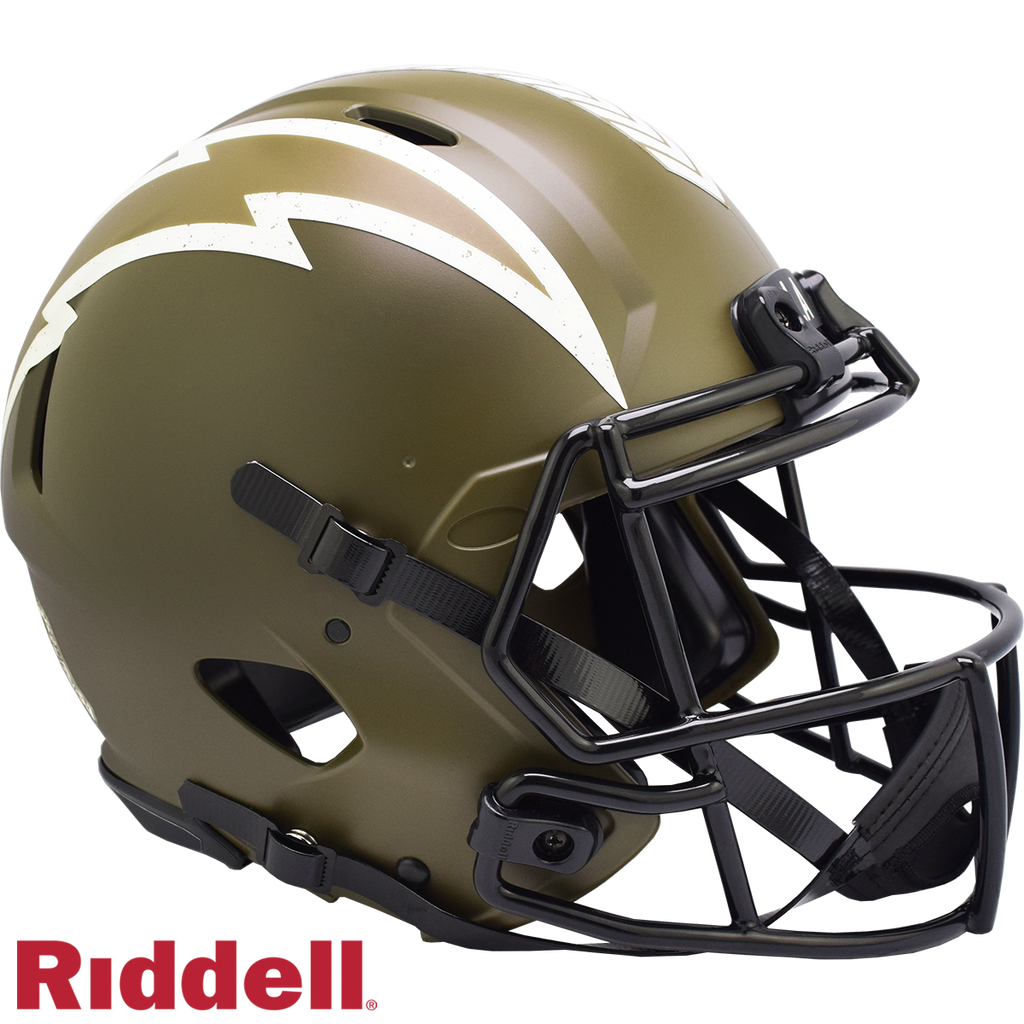 Los Angeles Chargers Helmet Riddell Authentic Full Size Speed Style Salute To Service 2022