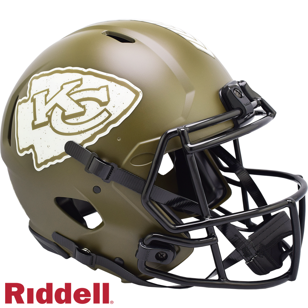 Kansas City Chiefs Helmet Riddell Authentic Full Size Speed Style Salute To Service 2022