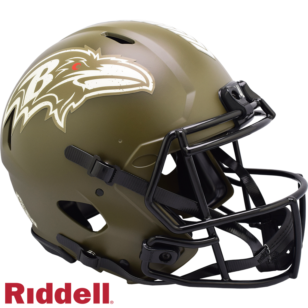 Baltimore Ravens Helmet Riddell Authentic Full Size Speed Style Salute To Service 2022