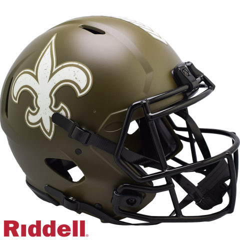 New Orleans Saints Helmet Riddell Authentic Full Size Speed Style Salute To Service 2022