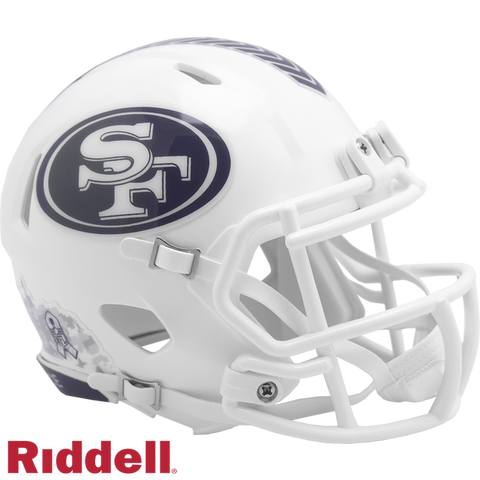 San Francisco 49ers Helmet Riddell Replica Mini Speed Style Salute To Service 2024