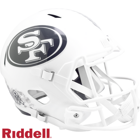 San Francisco 49ers Helmet Riddell Replica Full Size Speed Style Salute To Service 2024