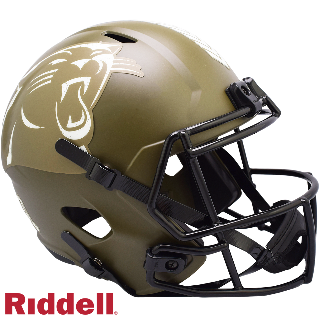 Carolina Panthers Helmet Riddell Replica Full Size Speed Style Salute To Service 2022