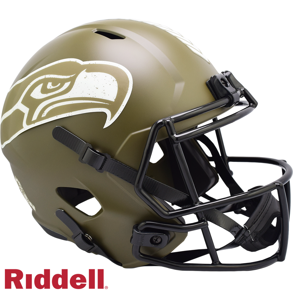 Seattle Seahawks Helmet Riddell Replica Full Size Speed Style Salute To Service 2022