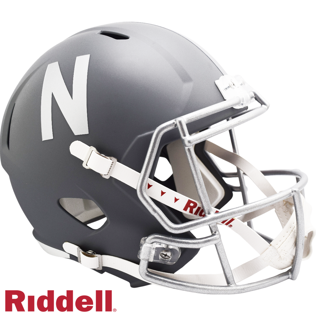 Nebraska Cornhuskers Helmet Riddell Replica Full Size Speed Style Slate Alternate