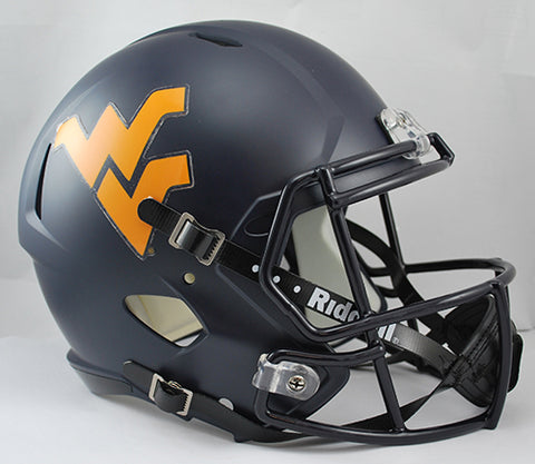 West Virginia Mountaineers Helmet Riddell Replica Full Size Speed Style Satin