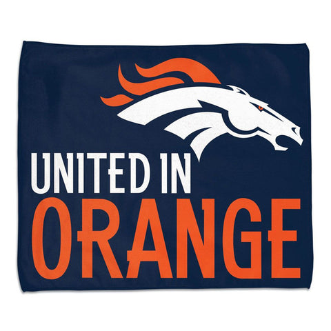 Denver Broncos Towel 15x18 Rally Style Full Color