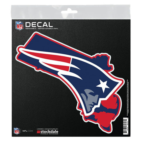 New England Patriots Decal 6x6 All Surface State Shape - Special Order
