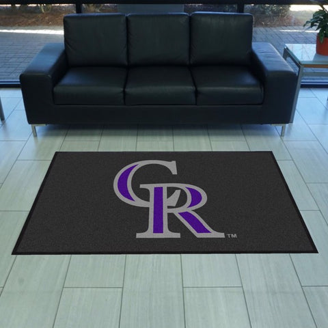 Colorado Rockies 4X6 High-Traffic Mat with Durable Rubber Backing