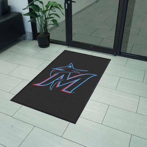 Miami Marlins 3X5 High-Traffic Mat with Durable Rubber Backing