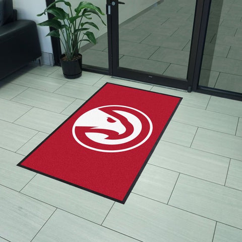 Atlanta Hawks 3X5 High-Traffic Mat with Durable Rubber Backing