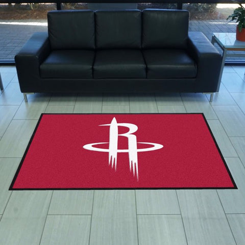Houston Rockets 4X6 High-Traffic Mat with Durable Rubber Backing