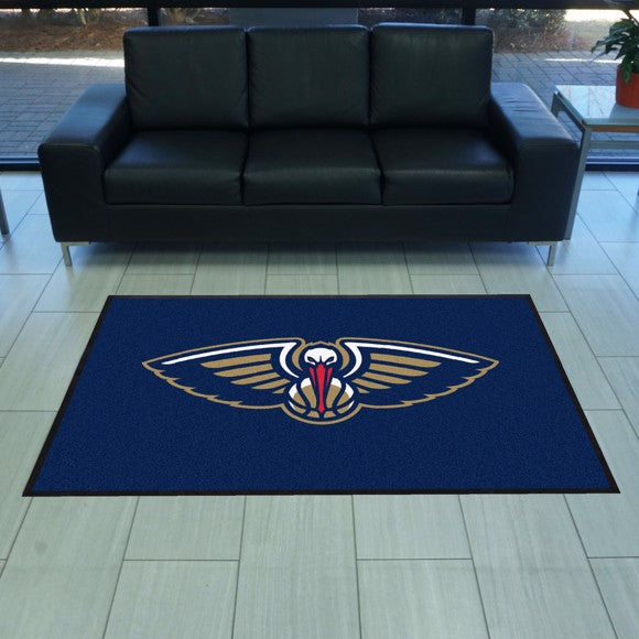 New Orleans Pelicans 4X6 High-Traffic Mat with Durable Rubber Backing