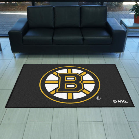 Boston Bruins 4X6 High-Traffic Mat with Durable Rubber Backing