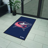 Columbus Blue Jackets 3X5 High-Traffic Mat with Durable Rubber Backing
