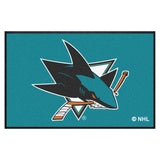 San Jose Sharks 4X6 High-Traffic Mat with Durable Rubber Backing