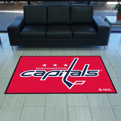 Washington Capitals 4X6 High-Traffic Mat with Durable Rubber Backing 43"x67" - Landscape Orientation - Indoor