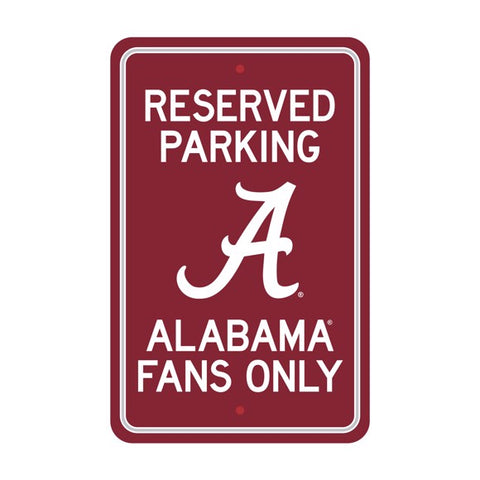 Alabama Crimson Tide Team Color Reserved Parking Sign Decor 18in. X 11.5in. Lightweight