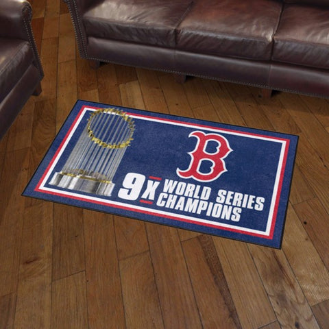 Boston Red Sox Dynasty 3x5 MLB Plush Area Rug - 36" x 60"