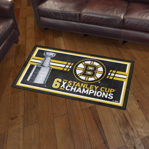 Boston Bruins Dynasty 3x5 Rug NHL Plush 36" x 60"
