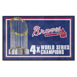 Atlanta Braves Dynasty 4x6 MLB Plush Area Rug - 44" x 71"