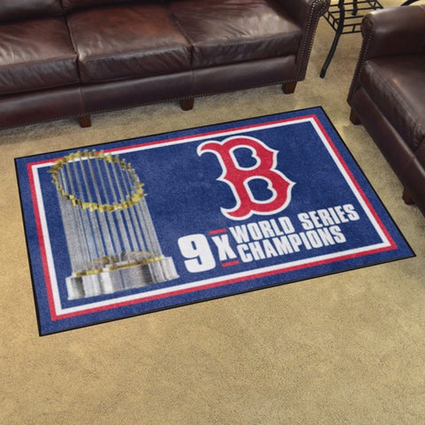 Boston Red Sox Dynasty 4x6 MLB Plush Area Rug - 44" x 71"