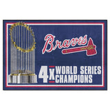 Atlanta Braves Dynasty 5x8 Rug MLB Plush - 59.5" x 88"