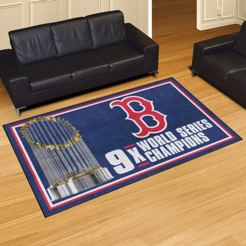 Boston Red Sox Dynasty 5x8 MLB Plush Area Rug - 59.5" x 88"