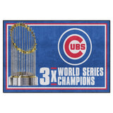 Chicago Cubs Dynasty 5x8 MLB Plush Area Rug - 59.5" x 88"