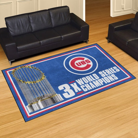 Chicago Cubs Dynasty 5x8 MLB Plush Area Rug - 59.5" x 88"