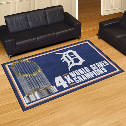 Detroit Tigers Dynasty 5x8 MLB Plush Area Rug - 59.5" x 88"