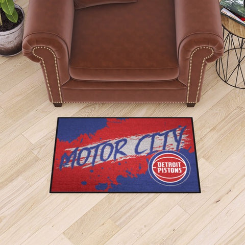 Detroit Pistons Starter Mat - Slogan NBA Accent Rug - 19" x 30"